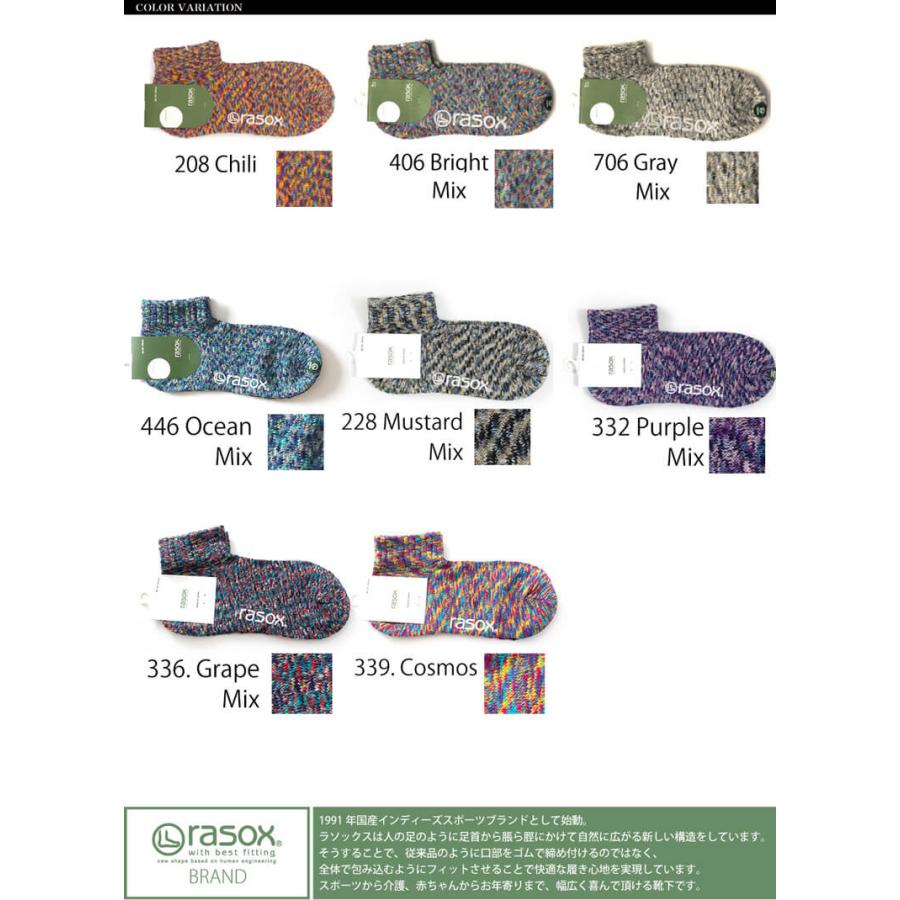 rasox ラソックス 靴下 スプラッシュ ロウ ソックス 日本製 レディース メンズ (ca061an39)｜arrowhead｜02