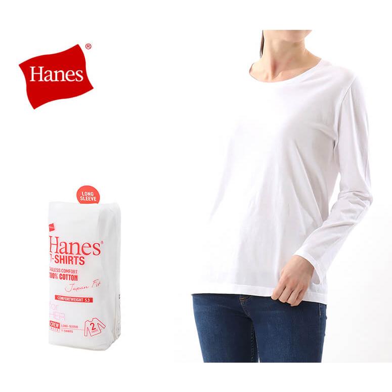 Hanes ヘインズ ウィメンズ 長袖カットソー Tシャツ ジャパンフィット (hw5430)｜arrowhead｜02