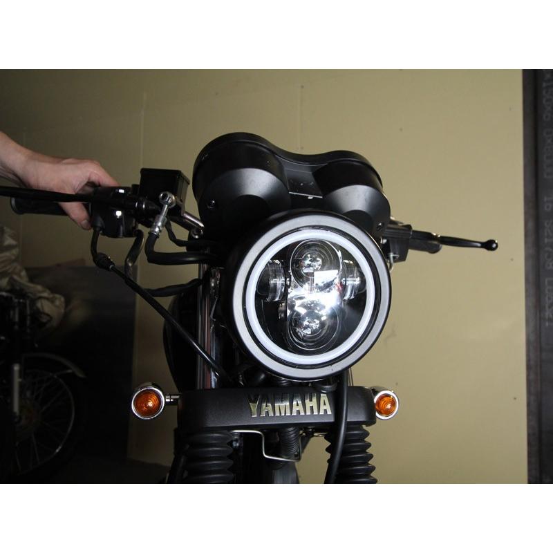 YB125SPライトLED！ YB125SP専用プロジェクターLEDヘッドライト（ブラック） TYPE2