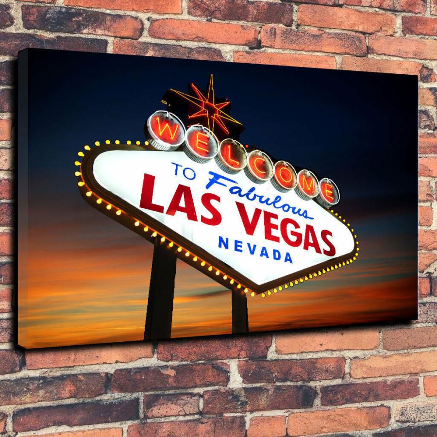Las Vegas ラスベガス 看板 レトロ 高級 キャンバス パネル アート フォト ポスター A1 海外 雑貨 グッズ アメリカ 写真