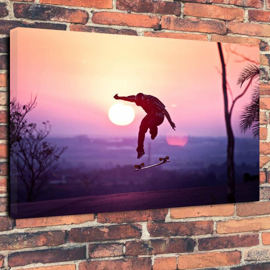 人気の雑貨がズラリ キャンバス 高級 Skateboards スケートボード アート 夕日 カフェ ストリート スケボー おしゃれ