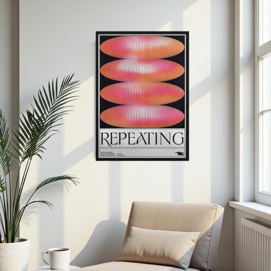 REPEATING ピンク レッド ポスター アート 北欧 おしゃれ かわいい