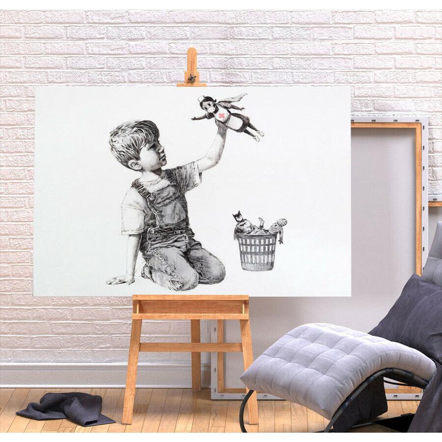 No.239フレーム付きキャンバスアートバンクシーバスキアインテリア絵画