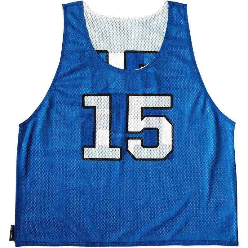 ATHLETIC MART ビブス(リバーシブル)4?15番 裏表/前後ろ番号付 12枚セット収納メッシュバッグ付全4カラー ビブス男女フリ MART ビブス リバーシブル 15番 裏表/前後ろ番号付 12枚セット収納メッシュバッグ付全4カラー ビブス男女フリ