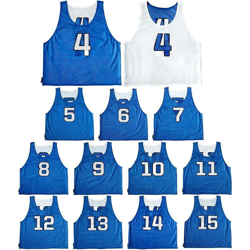 ATHLETIC MART ビブス(リバーシブル)4?15番 裏表/前後ろ番号付 12枚セット収納メッシュバッグ付全4カラー ビブス男女フリ MART ビブス リバーシブル 15番 裏表/前後ろ番号付 12枚セット収納メッシュバッグ付全4カラー ビブス男女フリ