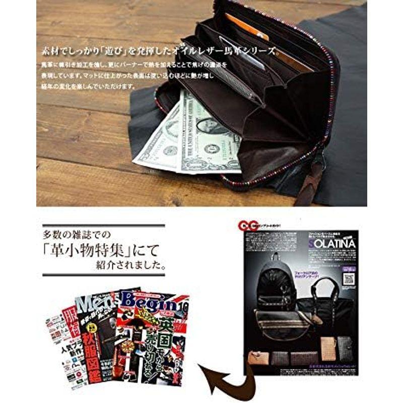 ソラチナ SW-38153 長財布 本馬革 (riri社製ジッパー) ホース メンズ キャメル SW 長財布 本馬革 riri社製ジッパー ホース メンズ キャメル