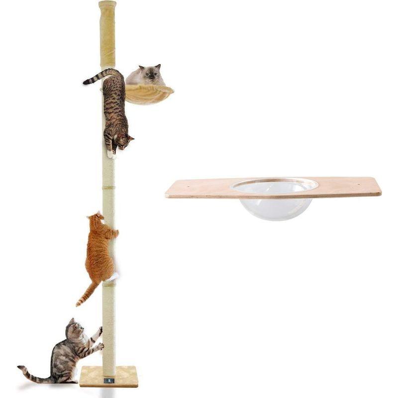 ottostyle.jp 猫爪とぎ 木登りキャットポール ベージュ 突っ張り(つっぱり)式 直径10cm 高さ240?255cm 耐荷重12 サイズ jp 猫爪とぎ 木登りキャットポール ベージュ 突っ張り つっぱり 直径10cm 高さ240 255cm 耐荷重12 クリアボウル