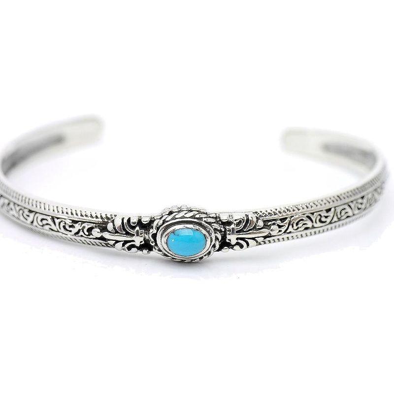 シルバーワン bi ワンポイント ターコイズ｜カービング バングル シルバー925｜細目 メンズ bi ワンポイント ターコイズ｜カービング バングル シルバー925｜細目 メンズ