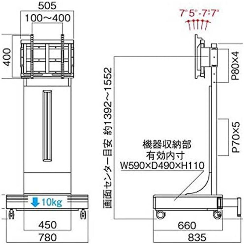 最安値❕ ハヤミ工産 HAMILEX 46V?55V型対応ディスプレイスタンド中・大型用PH-915 【MY2411514708】(84257円)