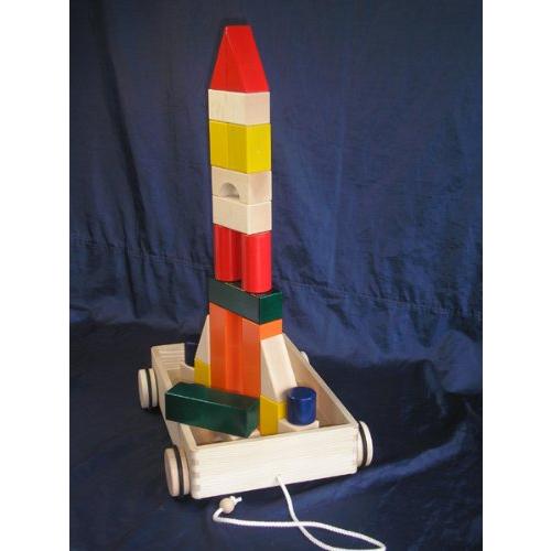 【日本製木のおもちゃ】引車積木 