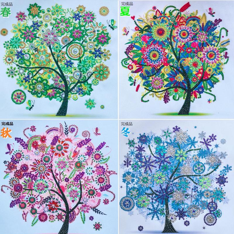 ダイヤモンドアート 初心者 5D 四季の木 春 夏 秋 冬 セット ビーズ