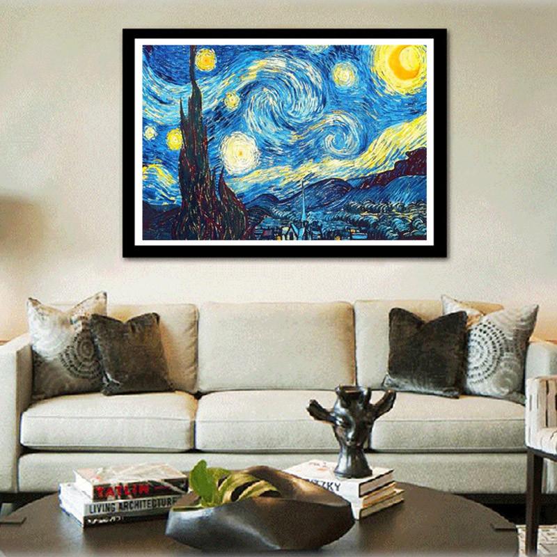 5D ダイヤモンドアート セット 絵画 星月夜 ゴッホ ビーズ絵画 初心者