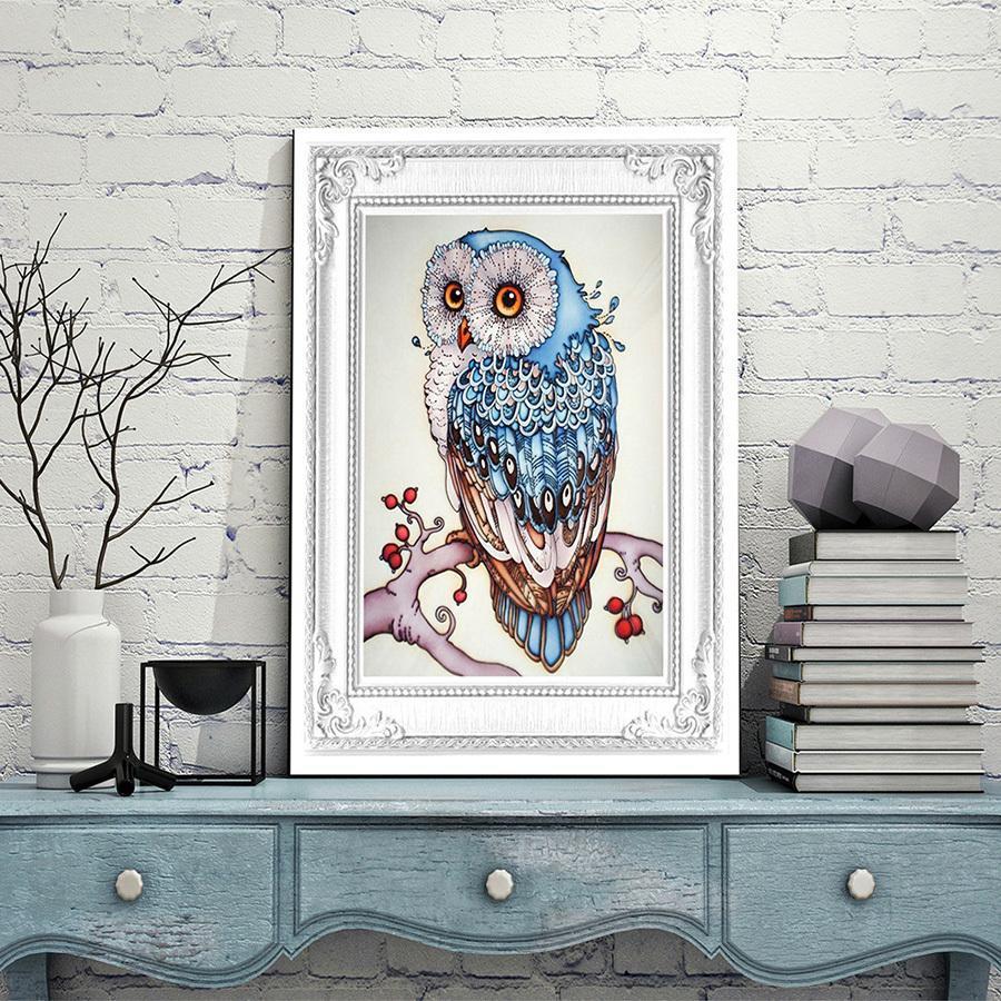 5D ダイヤモンドアート セット フクロウ 梟 ビーズ絵画 初心者 簡単
