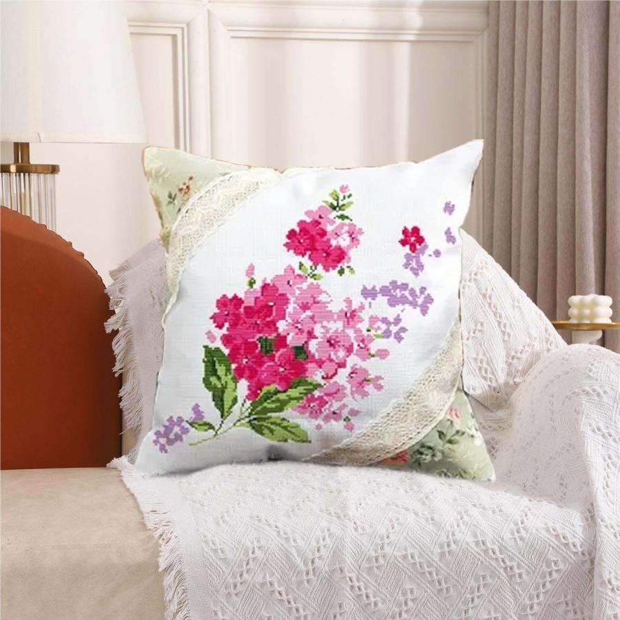 手作りクッション Amazon | Simhoa Diy刺繍枕カバーキットクッションカバー