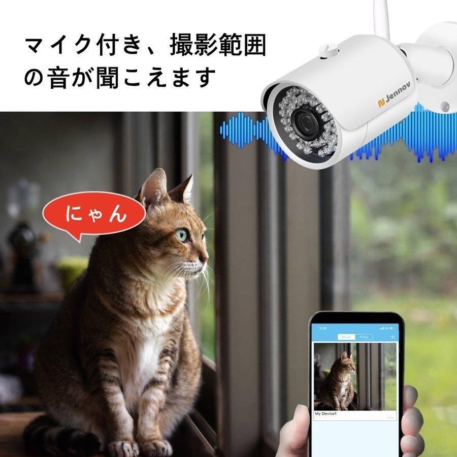 防犯カメラ ワイヤレス 屋外 モニター付き 暗視機能 家庭用 2台セット 音声 防犯カメラ 屋外 家庭用 2台セット ワイヤレス 増設可能 1296P 300万