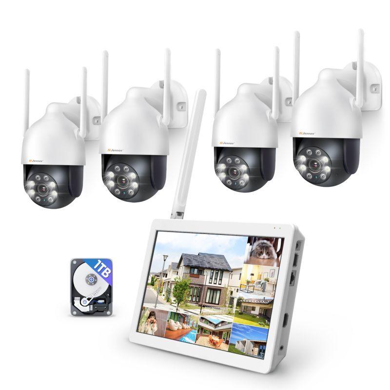 防犯カメラ 屋外 wifi 300万画素 4台セット 監視カメラ 1TB内蔵 ペット