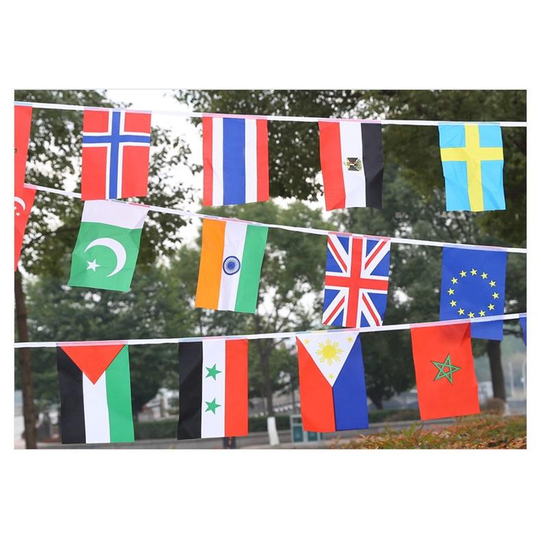 万国旗 40ヶ国 連続国旗 ガーランド 国際交流 連続旗 連旗ミニ 布製