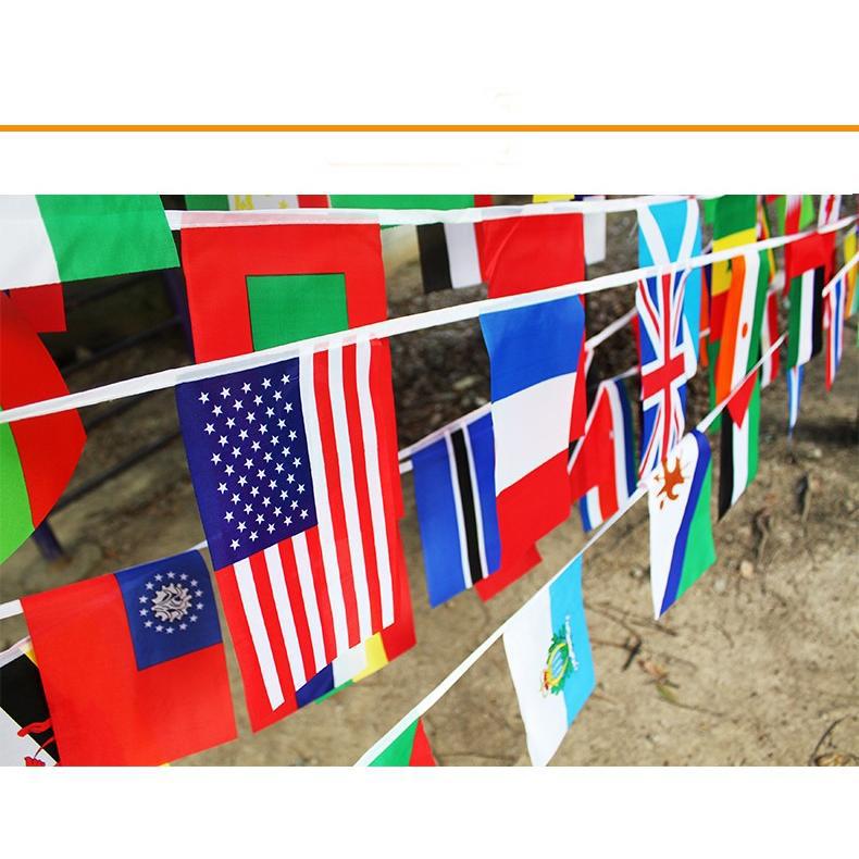 万国旗 40ヶ国 連続国旗 ガーランド 国際交流 連続旗 連旗ミニ 布製
