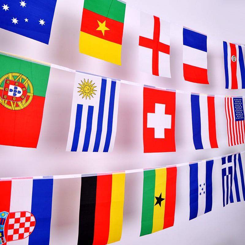 万国旗 40ヶ国 連続国旗 ガーランド 国際交流 連続旗 連旗ミニ 布製