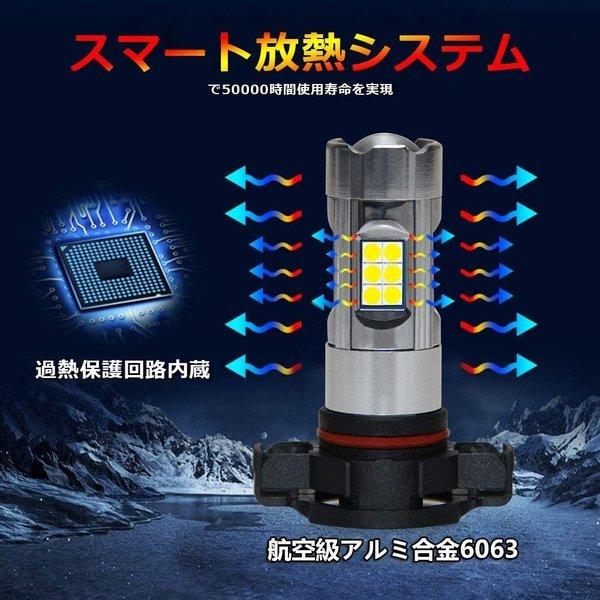 PSX24W LEDフォグライト ホワイト 6000K フォグランプ バルブ DC12V車専用 無極性 高輝度1600lm 360°発光 LEDバルブ 純正交換 車検対応 2個入 送料無料 |  | 03