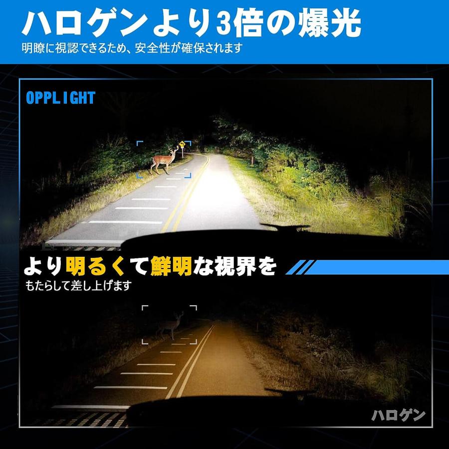 H7 ledバルブ LEDヘッドライト 爆光 車検対応 新車検対応 H7 3倍明るさ バイク用 純正配光 ホワイト 6000K 9600LM 12V車用 2個セット Opplight｜arsion｜05