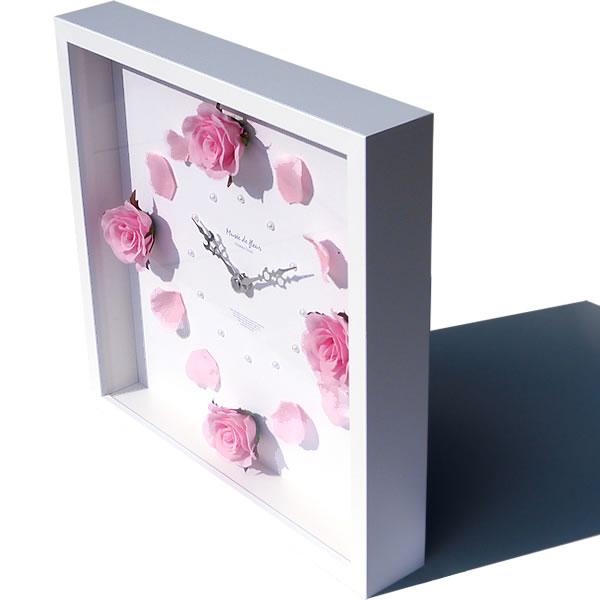 壁掛け時計 ウォールクロック アートフラワークロック 電波時計では