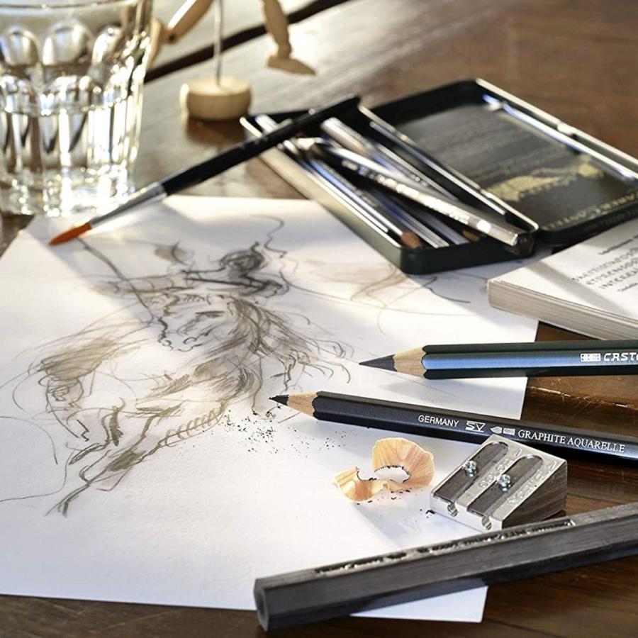 (未使用･未開封品)　FABER-CASTELL / ファーバーカステル 水彩グラファイト鉛筆 5硬度 デザイン缶セット vf3p617 水彩グラファイト鉛筆5硬度セット（ブラシ付） – ファーバー