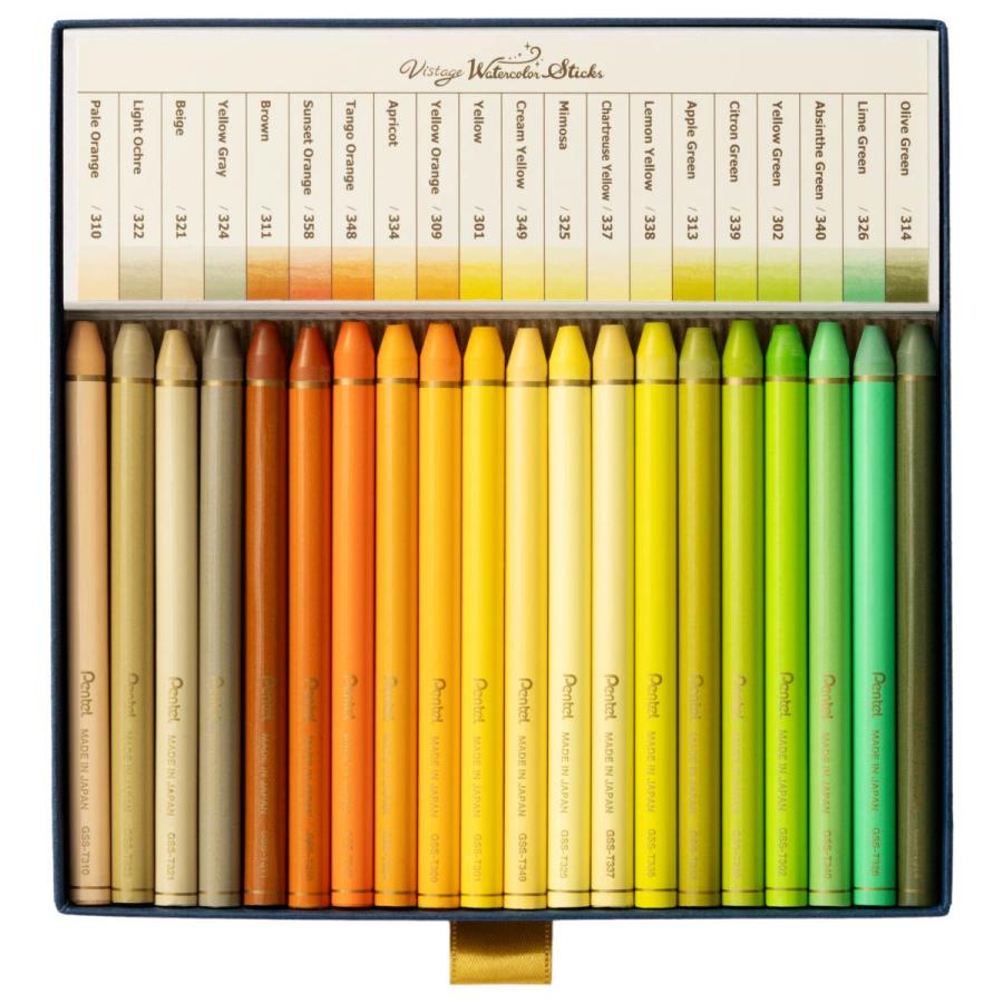 ぺんてる ヴィスタージュ 水彩スティック60色セット(GSS1-60ST2 ぺんてる ヴィスタージュ 水彩スティック60色セット(GSS1-60ST2