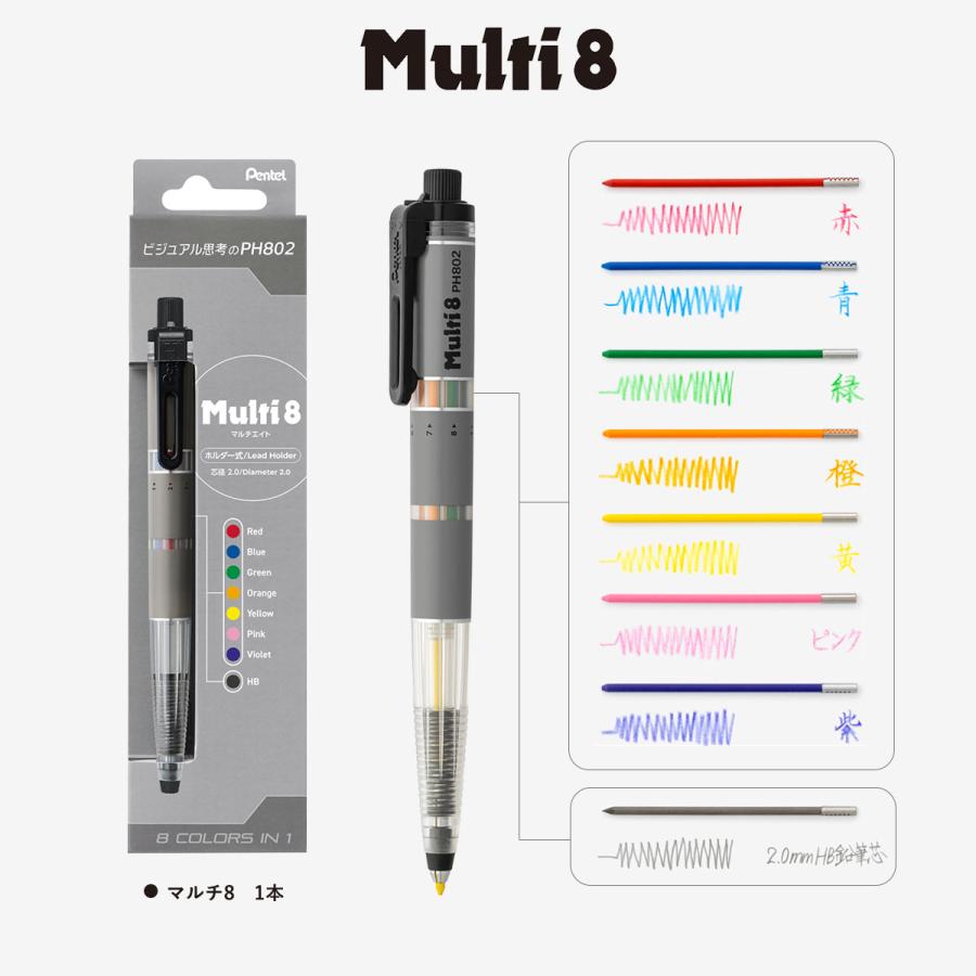 ぺんてる（Pentel） マルチエイト Multi8 (XPH802) 多機能ペン