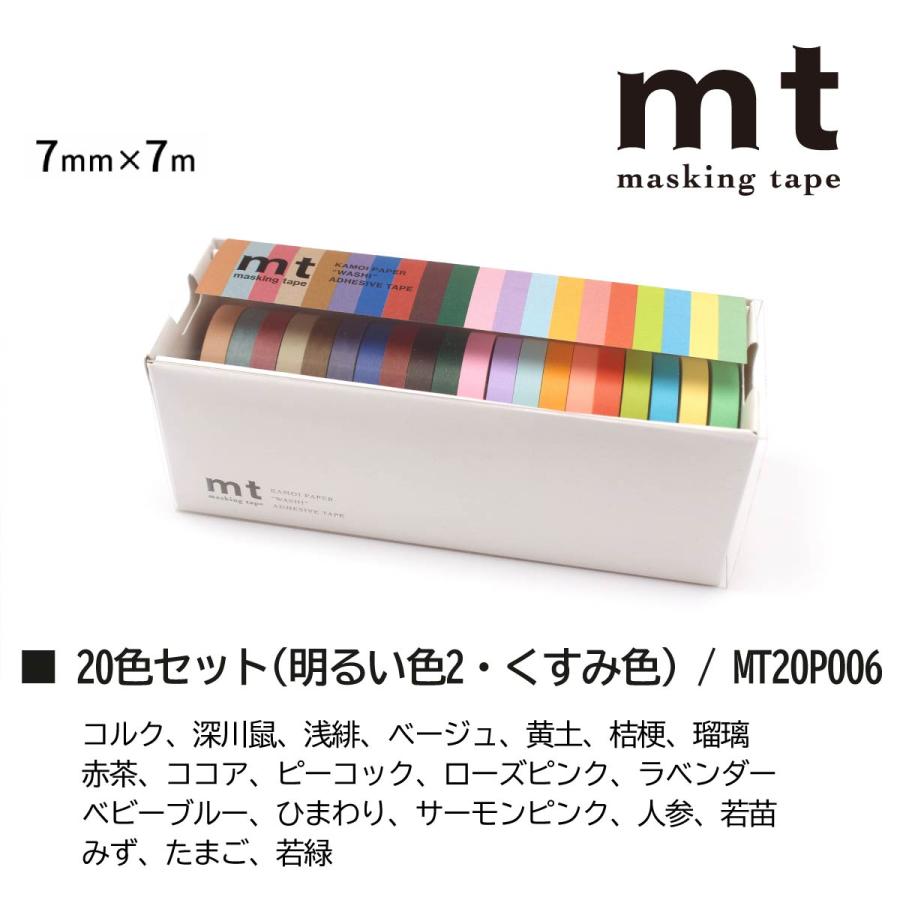 mt カモ井加工紙 マスキングテープ 【mt20P】 20色セット