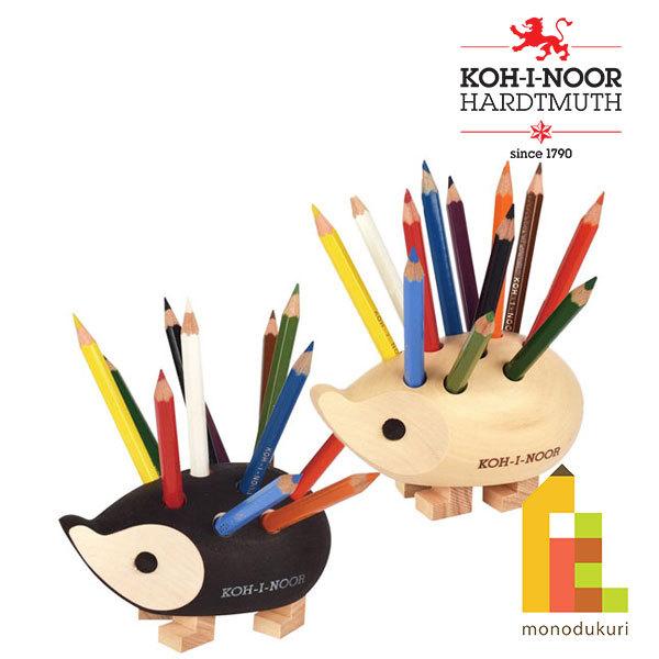 コヒノール（KOH-I-NOOR） ハリネズミ 色鉛筆スタンド 12色 ブラウン