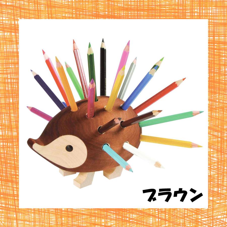 コヒノール（KOH-I-NOOR） ハリネズミ 色鉛筆スタンド 24色 ブラウン