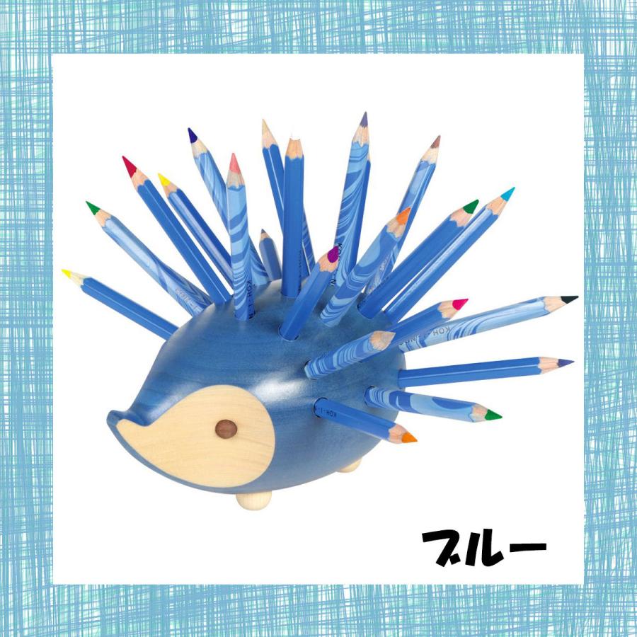 コヒノール（KOH-I-NOOR） ハリネズミ 色鉛筆スタンド 24色 ブラウン