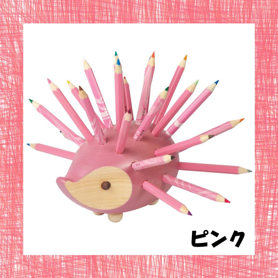 コヒノール（KOH-I-NOOR） ハリネズミ 色鉛筆スタンド 24色 ブラウン