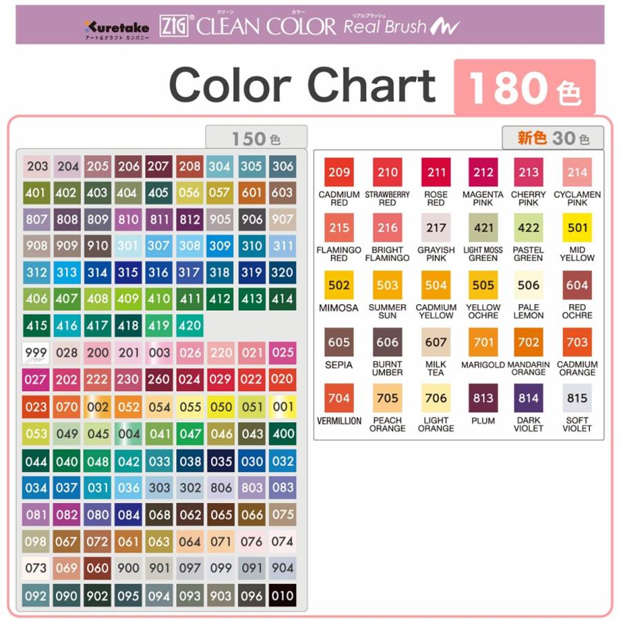 呉竹 ZIGクリーンカラーリアルブラッシュ/30色セットA/B/C(RB 呉竹 ZIGクリーンカラーリアルブラッシュ/30色セットA/B/C(RB