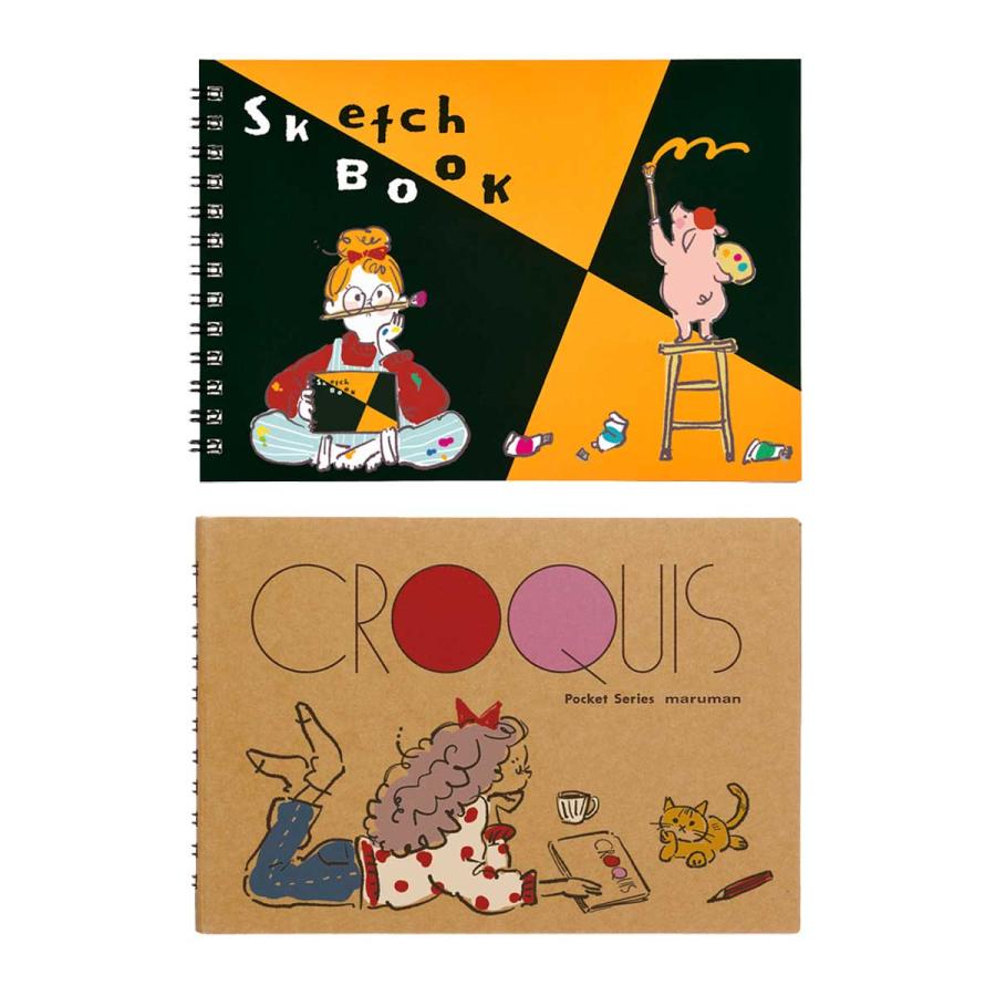 マルモページです☆①の2 maruman マルマン スケッチブック (2冊セット) B6 ポケット