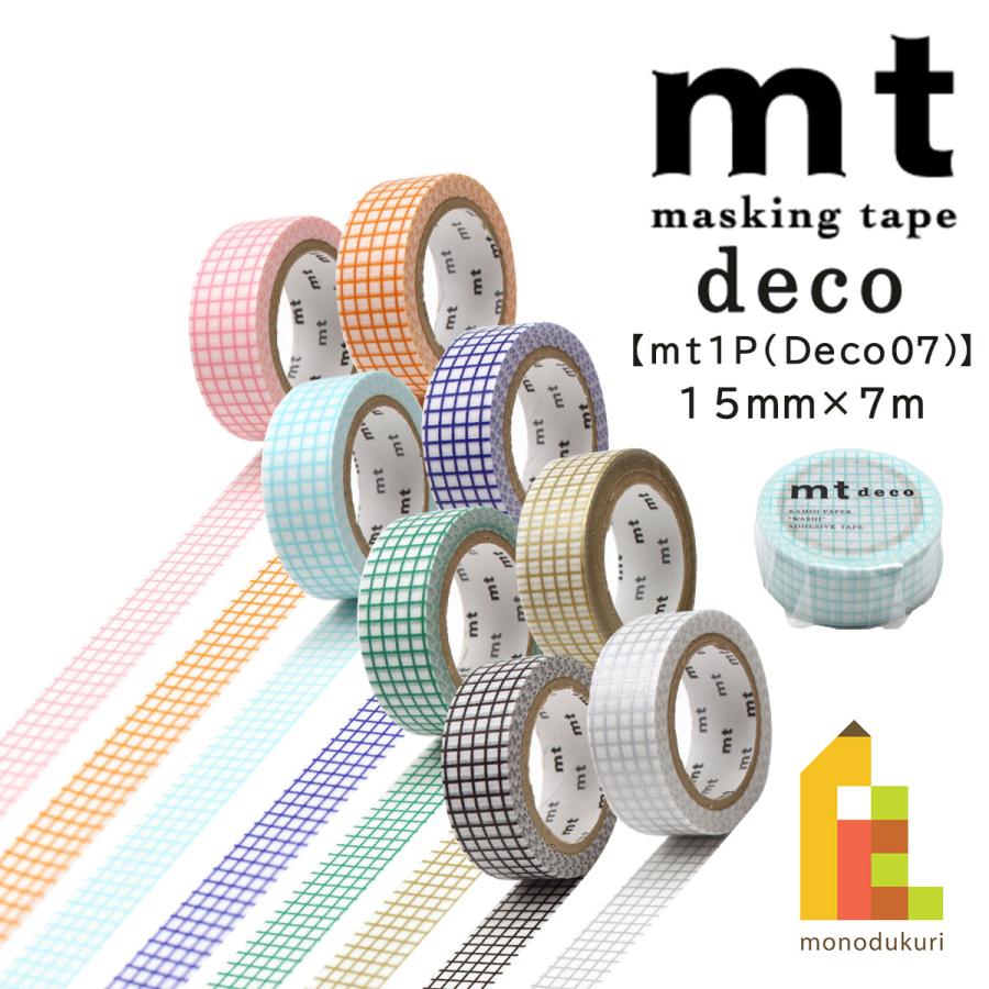 mt カモ井加工紙 マスキングテープ 1P Deco07 方眼 15mmx7m mt カモ井加工紙 マスキングテープ 1P Deco07 方眼 15mmx7m