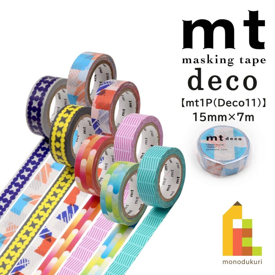 ネコポス可】カモ井加工紙 マスキングテープ 【mｔ1Ｐ/Deco11】15mm×7m