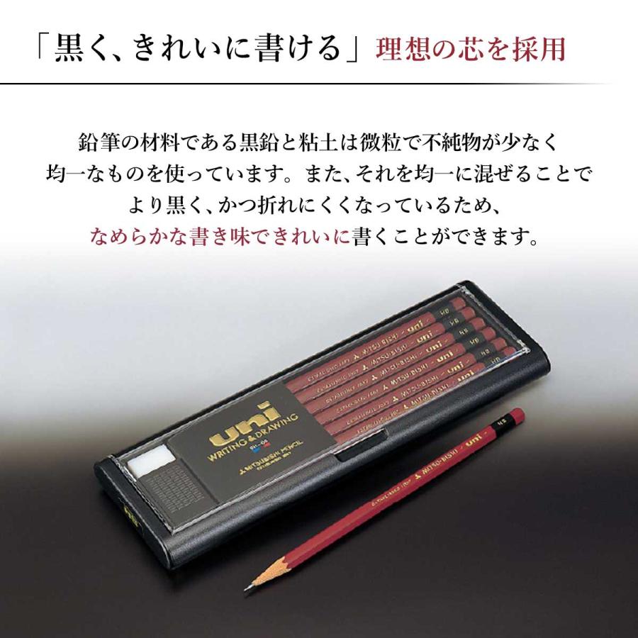 uni（三菱鉛筆） 三菱鉛筆 ユニ鉛筆 単品 (9H〜6B) 全17硬度 バラ売り