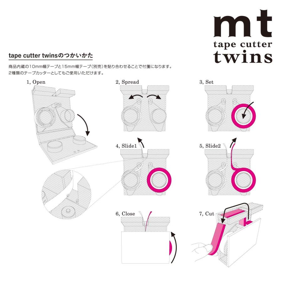 mt（エムティー） カモ井加工紙 【mt tape cutter twins】 幅15×長さ