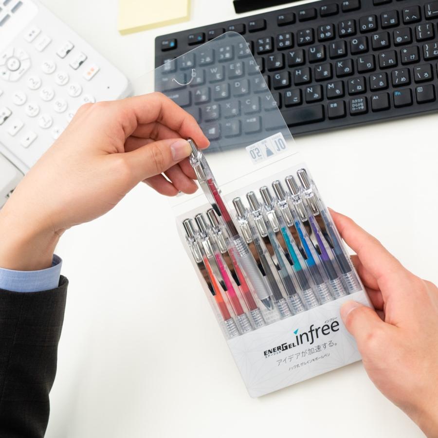ぺんてる（Pentel） エナージェルインフリー10色セット 0.4 0.5 0.7