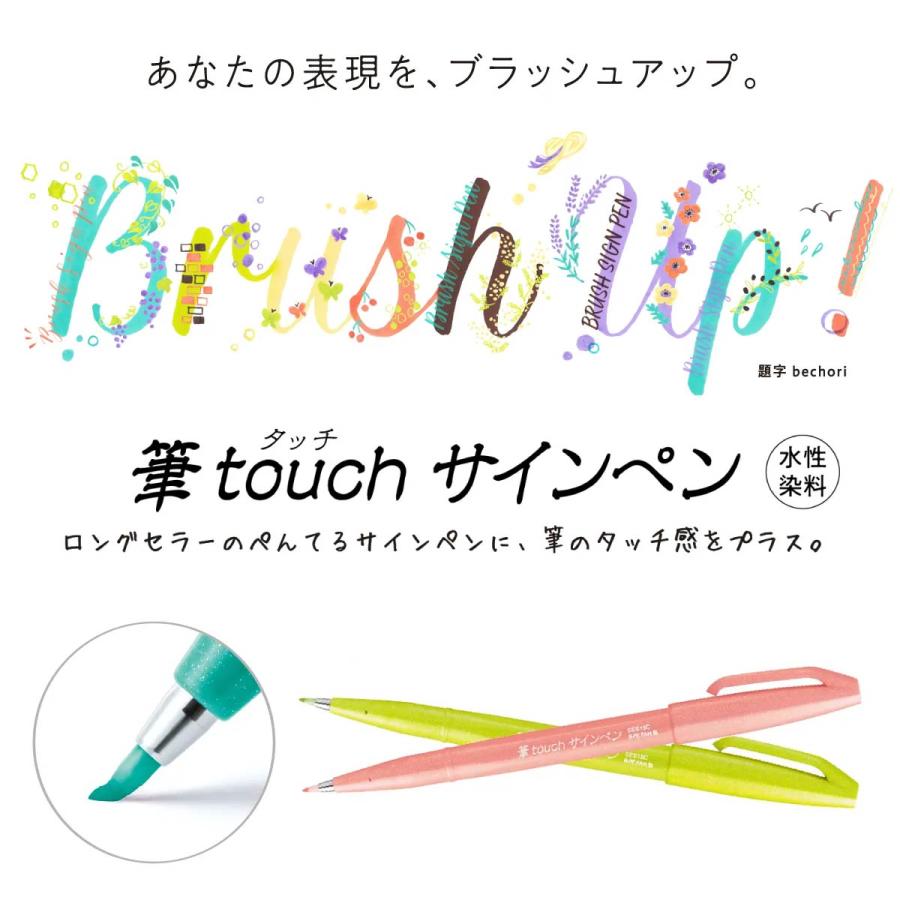 ぺんてる（Pentel） 筆タッチサインペン 単色 (2/3ページ) ネコポス可