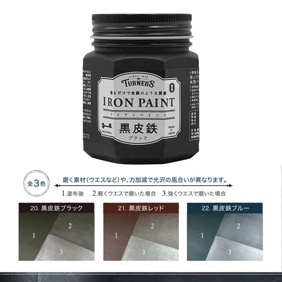 ターナー アイアンペイント200ml 黒皮鉄シリーズ【ブラック/レッド 