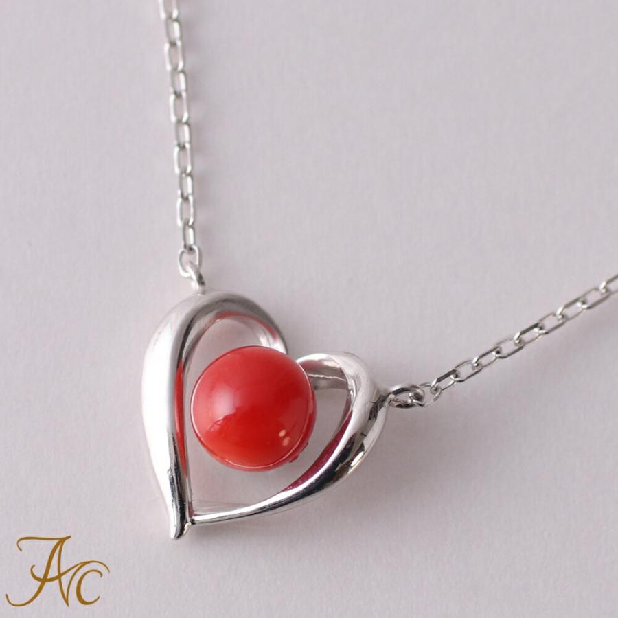 血赤珊瑚k18wg ハート ペンダントネックレス Pe 珊瑚専門店アートコーラル銀座 通販 Yahoo ショッピング