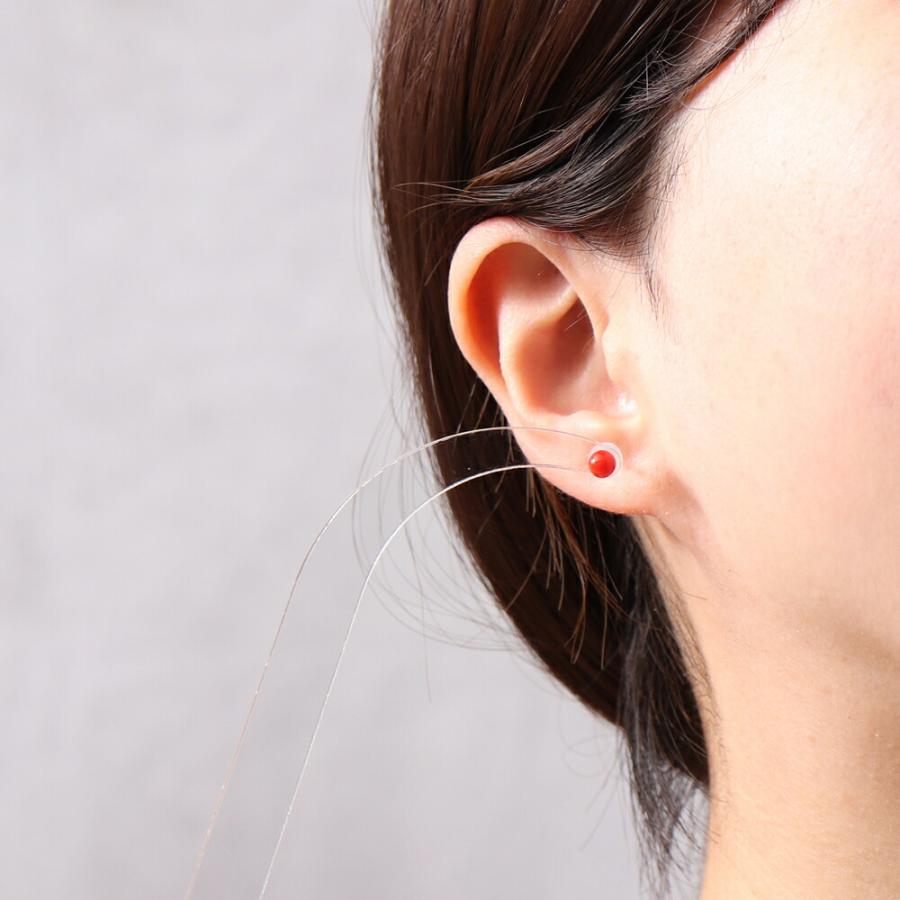 ≪送料無料&1年保証付き≫ 日本産血赤珊瑚4ミリ玉K18ホワイトゴールド