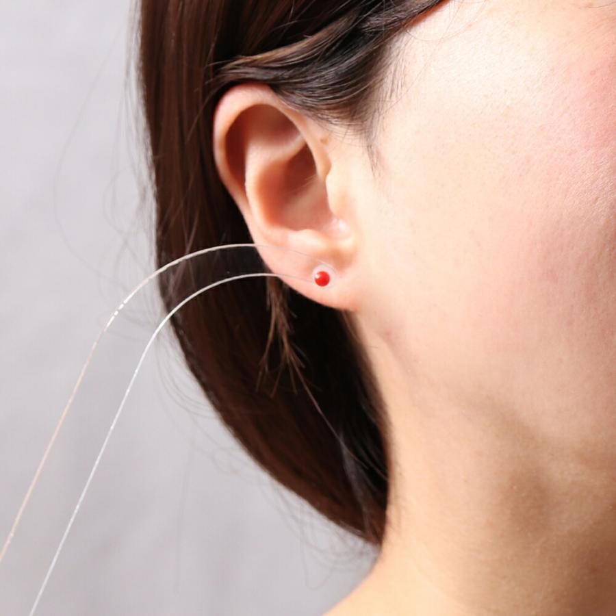 ≪あす楽対応≫血赤珊瑚3.5ミリ玉K18ピアス : 珊瑚専門店アート