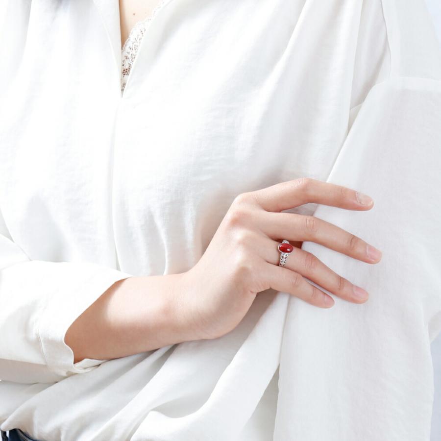 血赤珊瑚7×9ミリ・プラチナ・リング : 珊瑚専門店アートコーラル銀座  