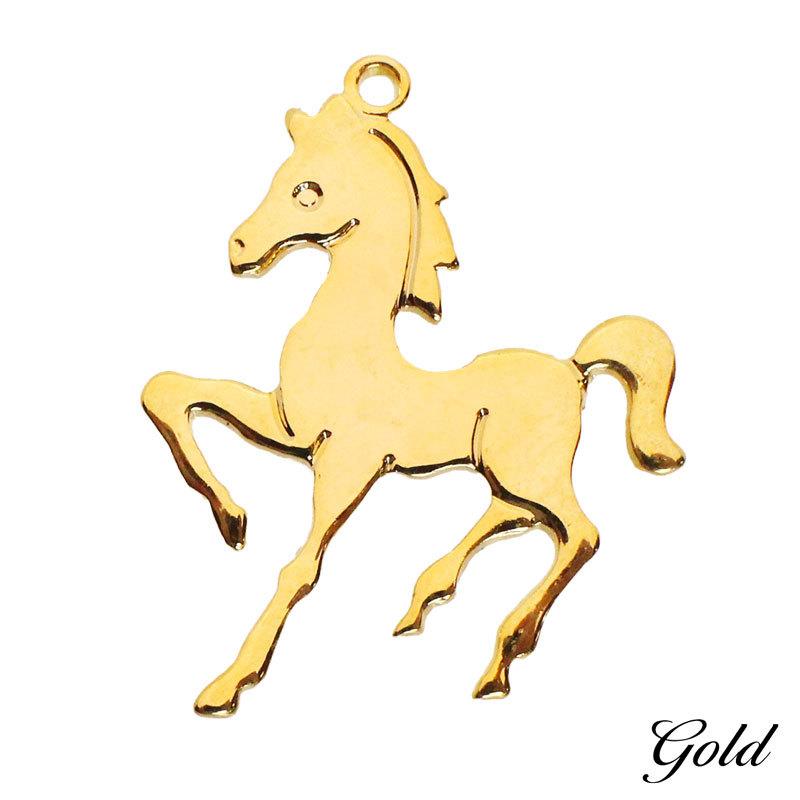 チャーム 馬 ホース アニマル 動物 2個 25mm×18mm ペンダント
