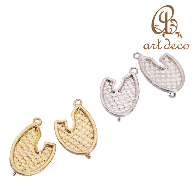 チャーム 蹄 馬 ホース 動物 アニマル 1ペア 25mm×16mm ペンダント