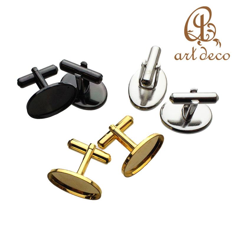 アクセサリー パーツ カフスボタン 楕円 10ペア シャツ ハンドメイド 材料 卸 装飾 カラワク 空枠 18mm 13mm 激安通販ショッピング